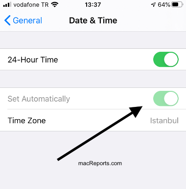 Set Date & Time Automatically