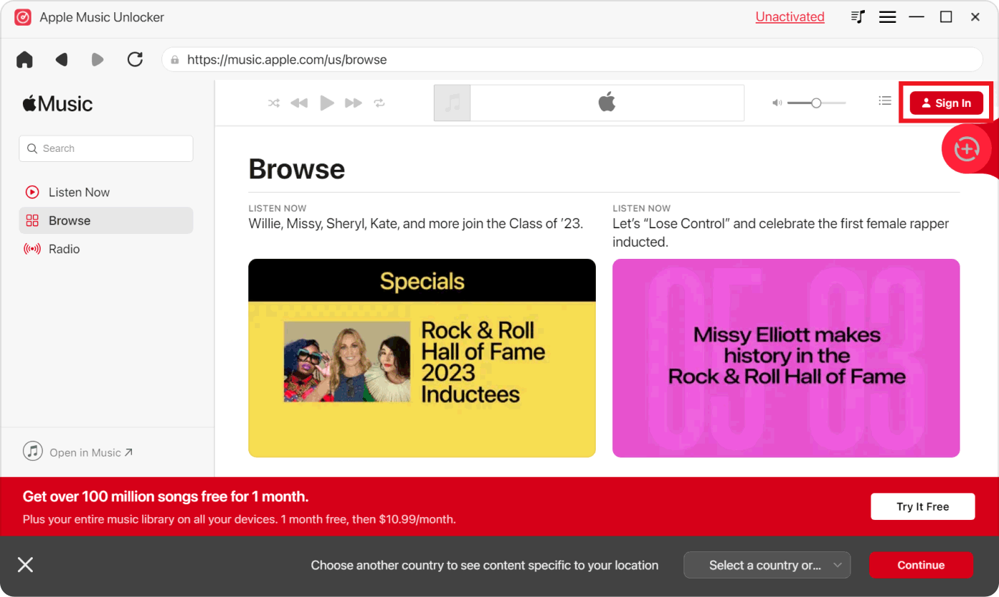 Accedi al tuo account ID Apple per scaricare musica da Apple Music