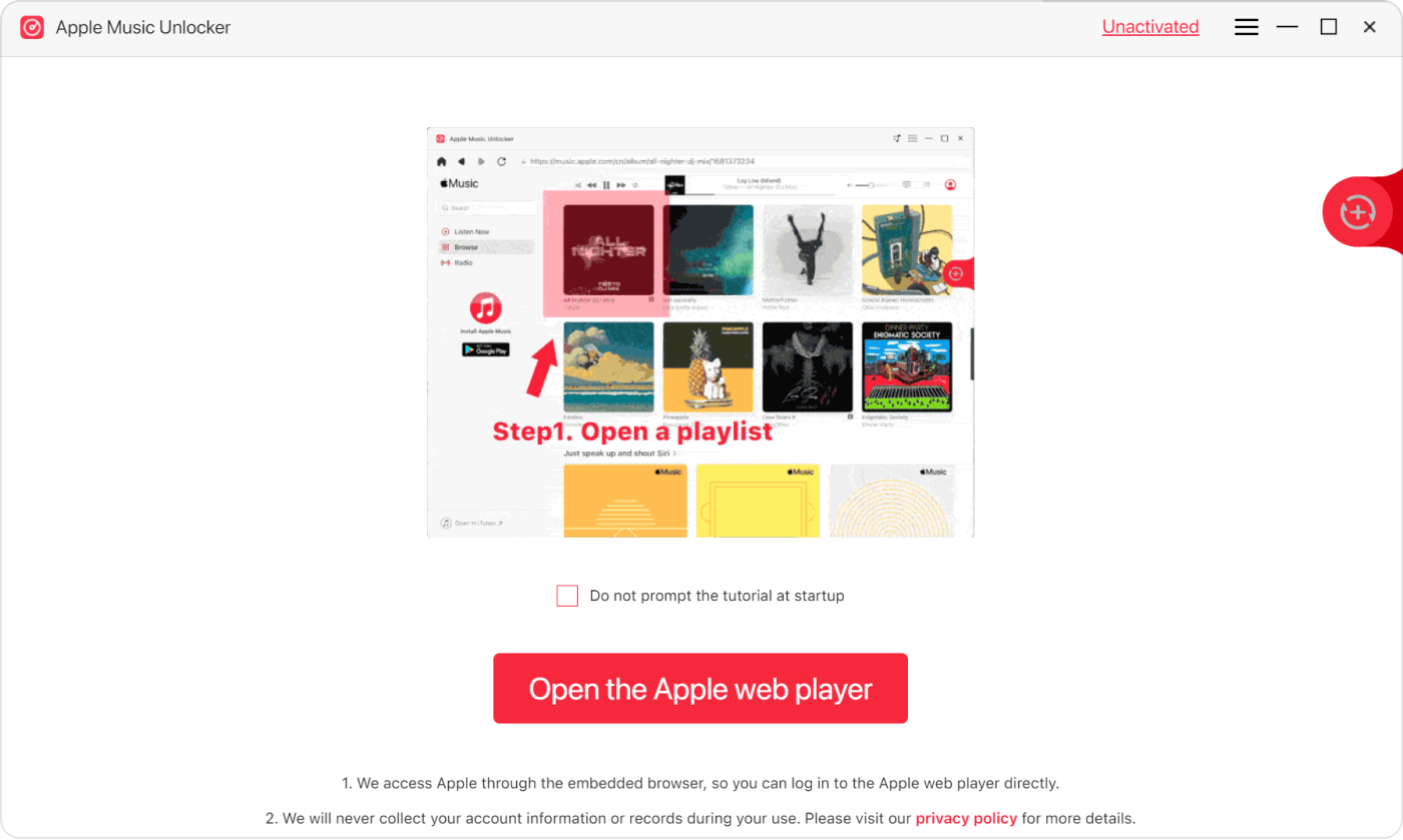 Scheda per aprire Apple Web Player e conservare per sempre la libreria musicale Apple