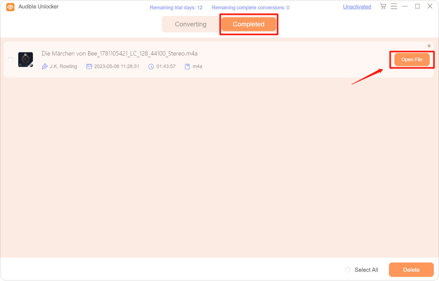 Visualizza gli audiolibri Audible convertiti