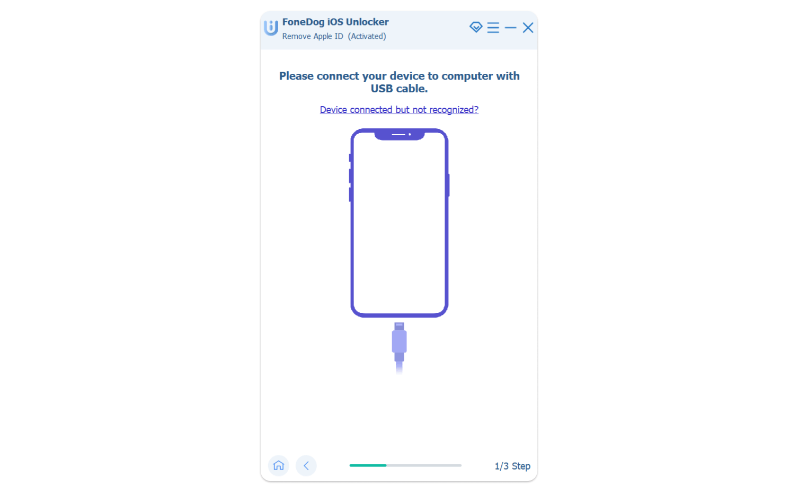 Conectar dispositivo como iPhone Backup Unlocker Mac