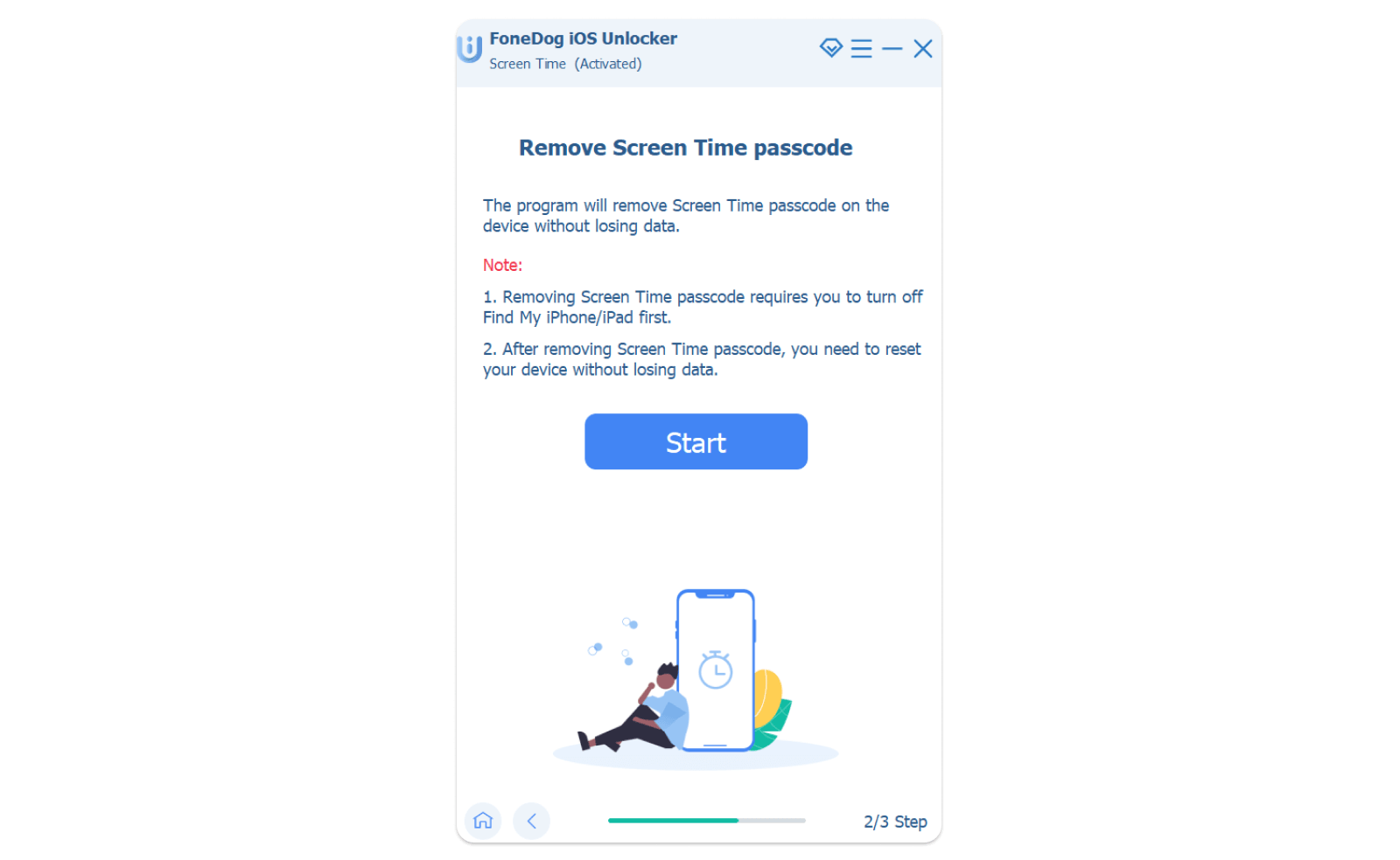 Inizia a rimuovere la modalità Screen Time