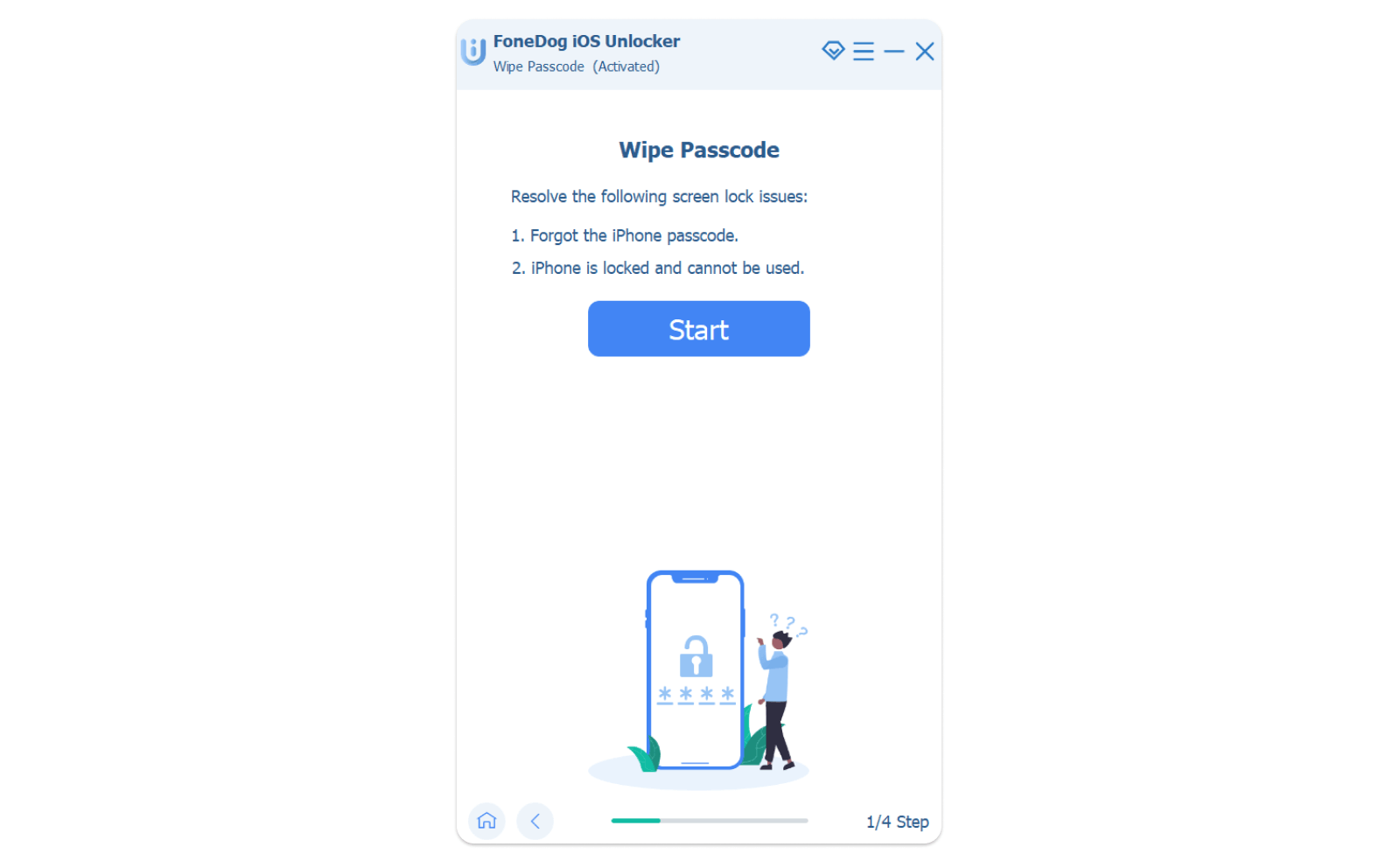 Start to Wipe Passcode Mode to Unlock a Cricket Wireless iPhone