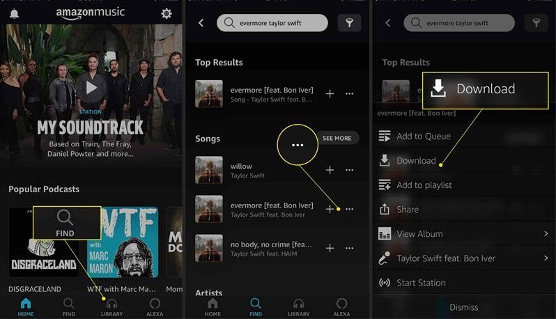 Baixe o Amazon Music para ouvir offline