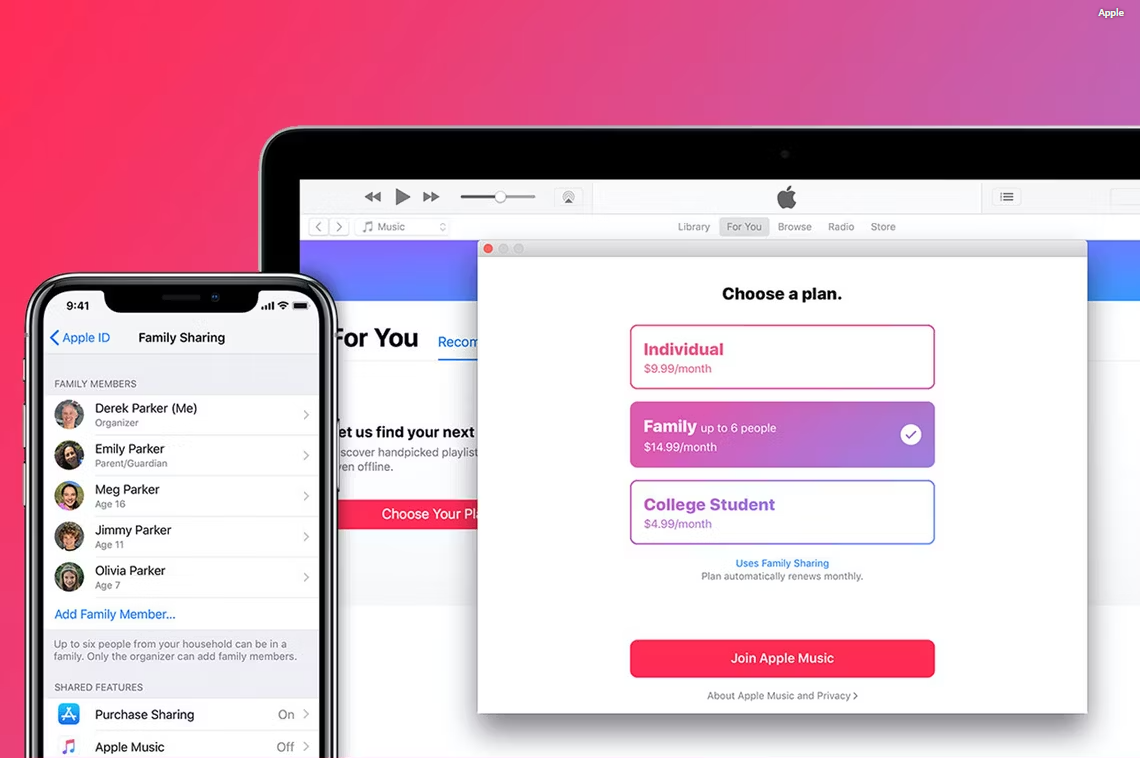 Plan familiar de Apple Music