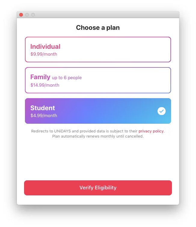 Apple Music 学生プランにサインアップする