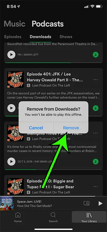 Gestisci i download dei tuoi podcast Spotify