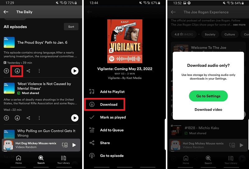 Download Spotify Podcasts