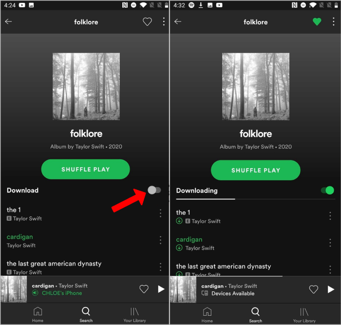 Scarica le playlist di Spotify utilizzando l'abbonamento Premium
