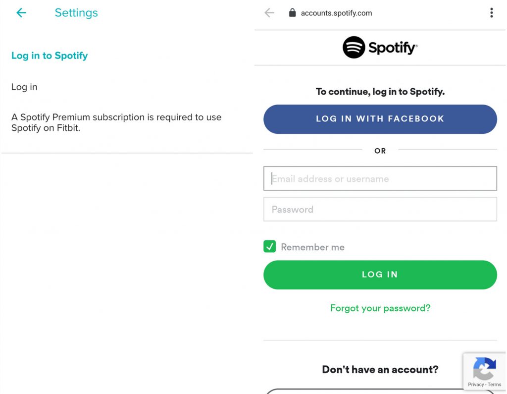 Connetti Spotify a Fitbit