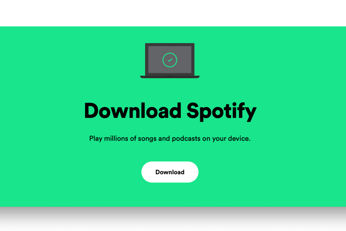 Nedladdningssida för Spotify