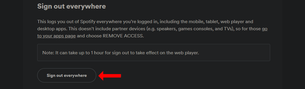 Select Sign out Everywhere to Fix Why Spotify Keeps Logging Me Out