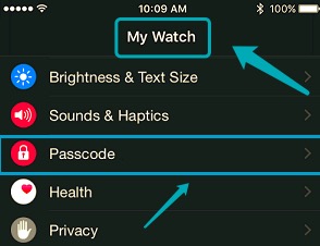 Change Apple Watch Passcode via iPhone