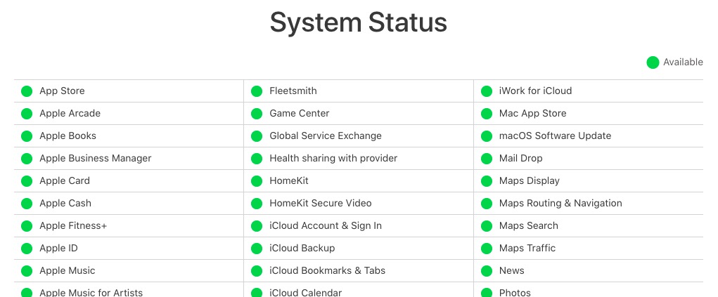 检查 Apple 状态以修复 Apple ID 灰显问题