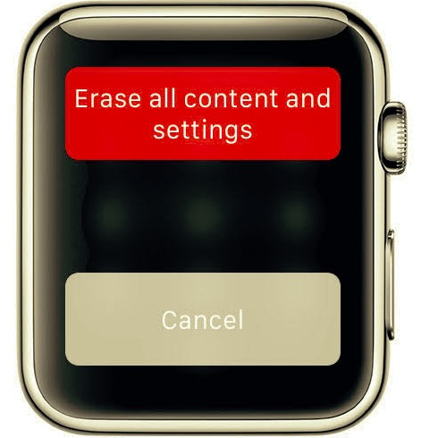 Unlock Apple Watch By Erase All Content and Settings Feature
