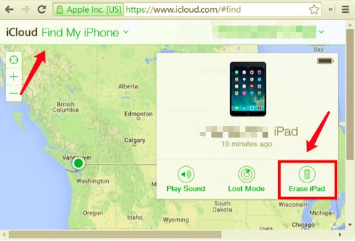 Restablecer iPad deshabilitado a través del sitio web de iCloud