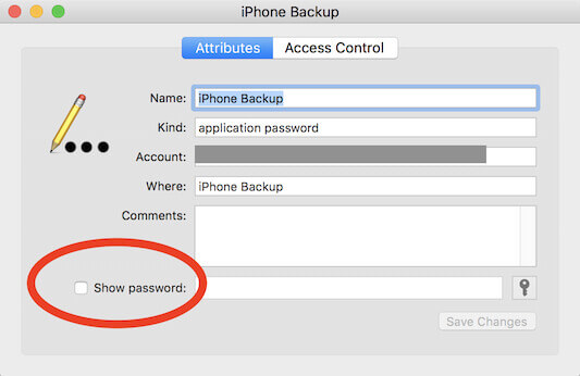 Trova la password di backup di iTunes