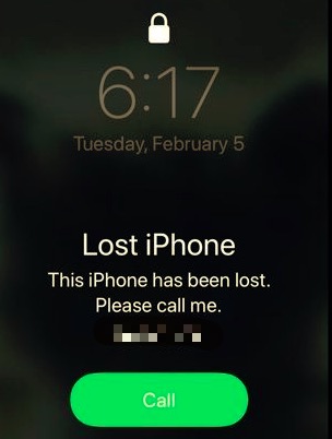 Chiama il proprietario dell'iPhone rubato dal messaggio in modalità smarrito