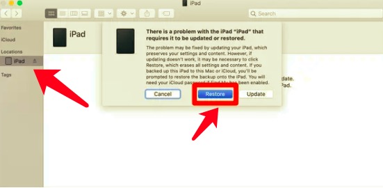 Restablecer iPad deshabilitado a través de iTunes