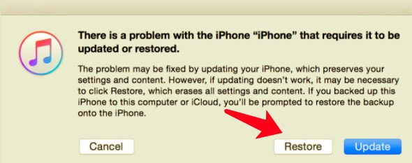 Restore iPhone 4 via iTunes