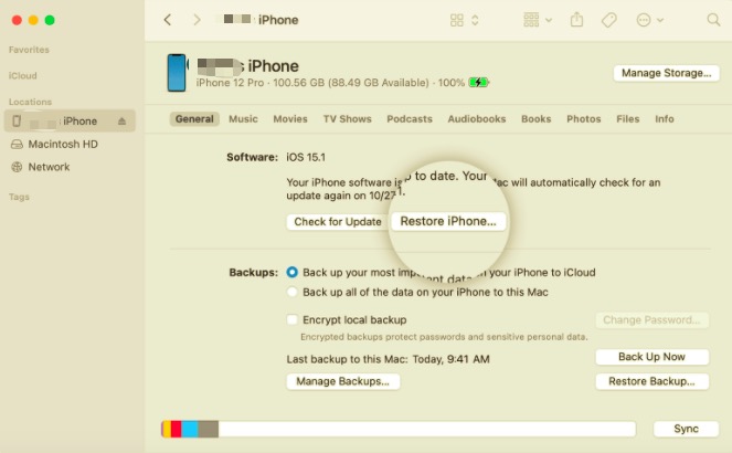 Restore iPhone via iTunes to Unlock It