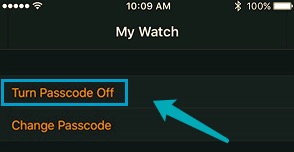 Turn off Apple Watch Passcode