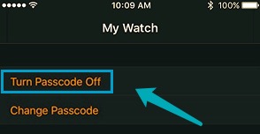 قم بإيقاف تشغيل Apple Watch Passcode