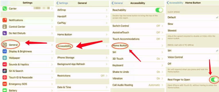 Turn Off Press Home to Unlock using iOS Settings