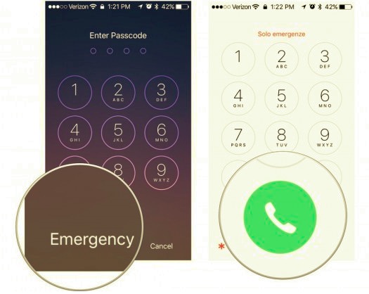 Déverrouiller l'iPhone avec l'écran d'appel d'urgence
