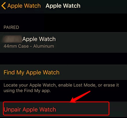 AppleWatchからキャリアのペアリングを解除して削除する