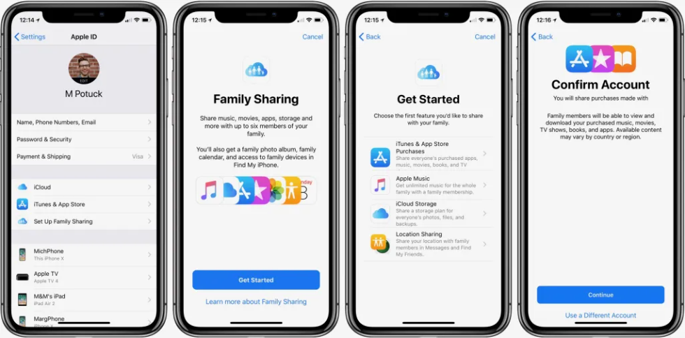Configure o compartilhamento familiar no iPhone