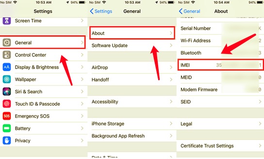 Encontre o número IMEI através das configurações do iPhone