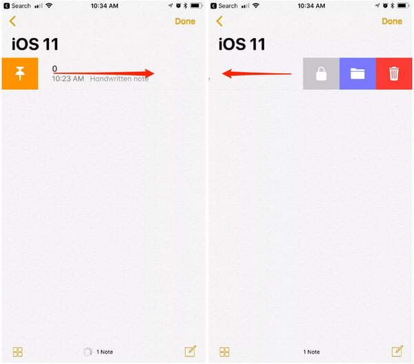 قفل الملاحظات في iOS 11/12/16