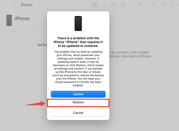 Uso del modo de recuperación para desbloquear el iPhone 6 sin Siri