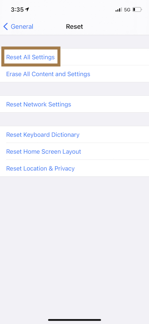 Reset All Settings When Phone Keeps Going To Lock Screen