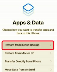 Restaurar desde iCloud Backup para desbloquear iPhone 6 sin perder datos