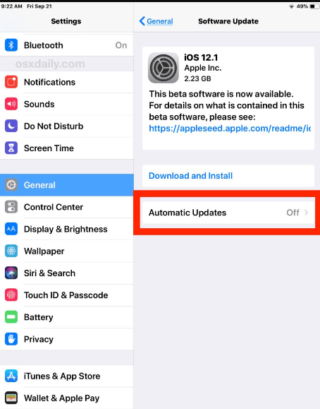 atualização iOS