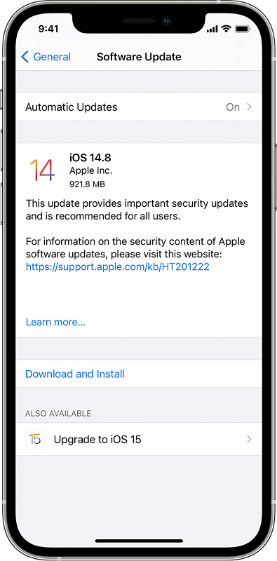 Aggiorna iOS all'ultima versione quando il telefono continua a bloccare lo schermo