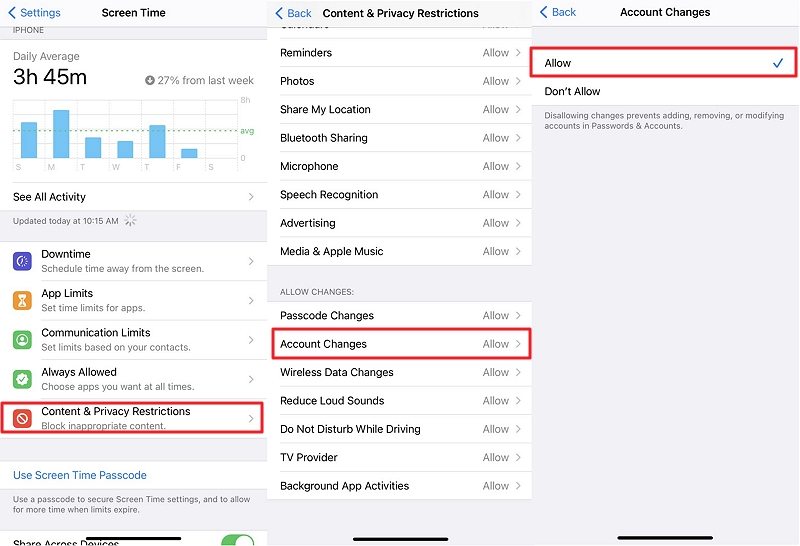 Controlla le restrizioni del tuo iPhone quando il tuo ID Apple è disattivato