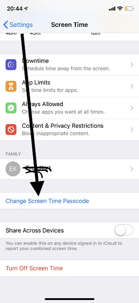 Ripristina il passcode del tempo di utilizzo del proprio dispositivo utilizzando iPhone