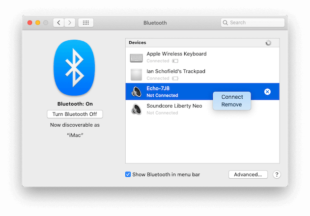 Empareje su Mac con Amazon Echo habilitado para Alexa