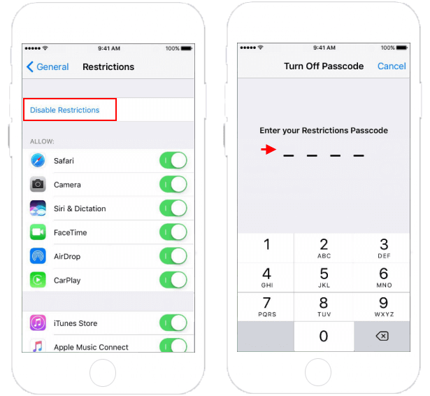 Come disabilitare le restrizioni su iPhone