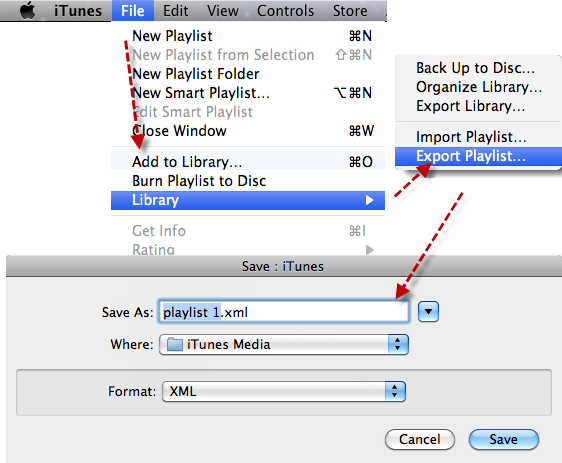 Export iTunes Playlist as XML Files