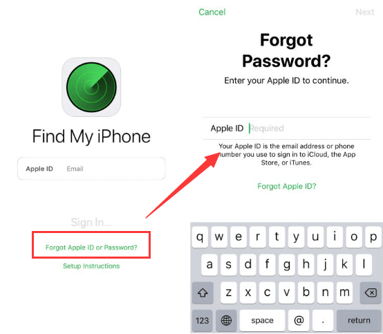 使用“查找我的 iPhone”重置 Apple ID 密碼
