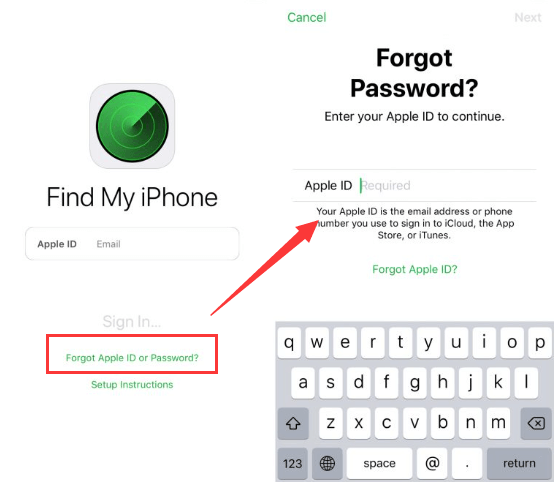 Restablecer la contraseña de ID de Apple usando Find My iPhone