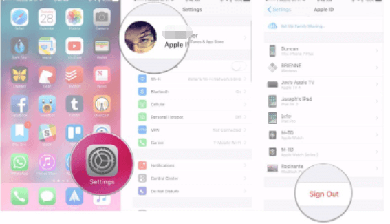 Log Out The Current Apple ID on The iPhone