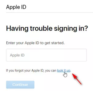 Utilizza il sito Web Apple per recuperare l'ID Apple