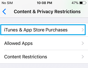 um Einschränkungen zu aktivieren, indem Sie iTunes- und App Store-Käufe steuern