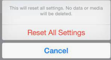 Reset All Settings