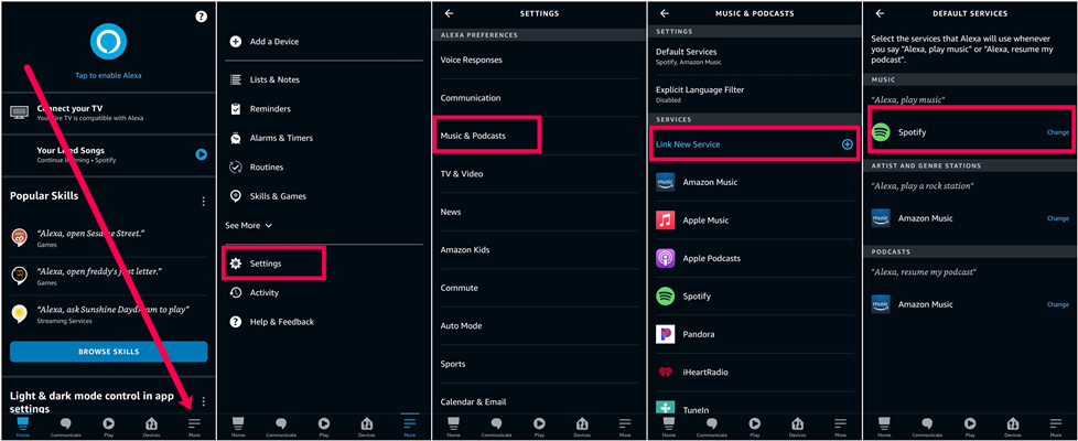 Configurazione di Alexa con Spotify